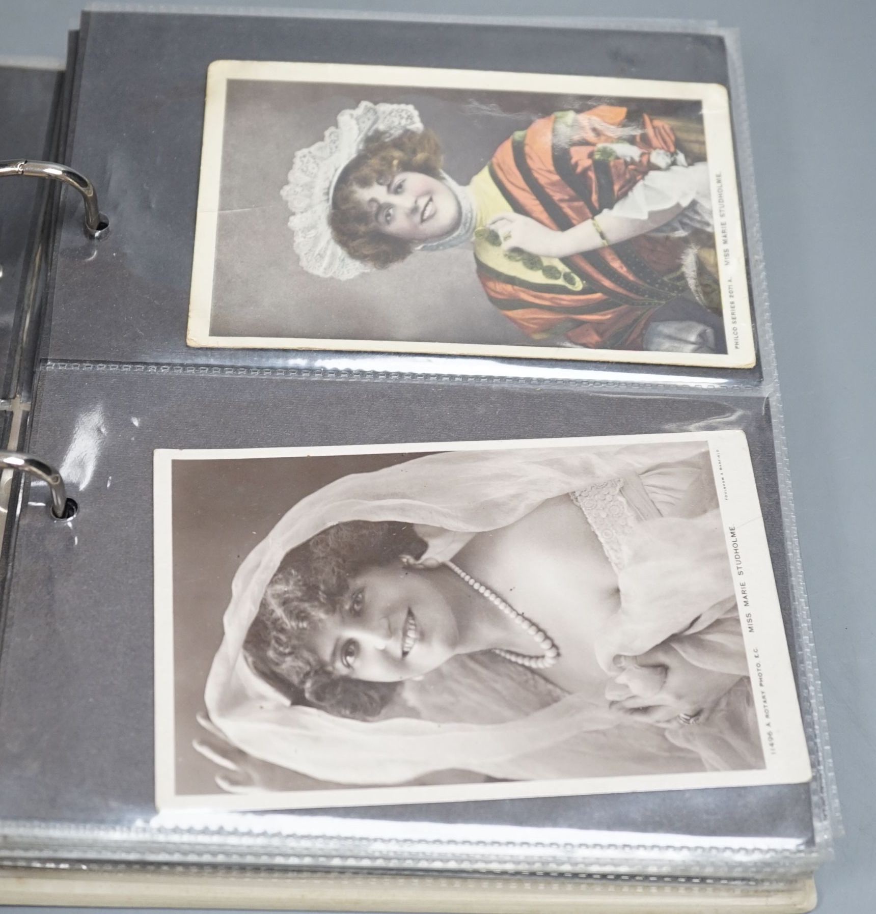 Three postcard albums - actresses and singers